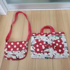 絵本バック 手提げバック キルトハローキティ リボン付き バッグセット