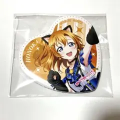 ラブライブ！ GIGOコラボカフェ にゃんす ハート型缶バッジ 高坂穂乃果