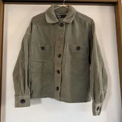 ZARA オリーブグリーン コーデュロイジャケット XS