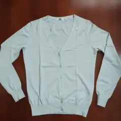 ユニクロ ミントグリーン Vネック カーディガン M
