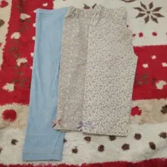 デニムと花柄レギンス 120cm 3枚セット
