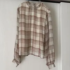 チェック柄長袖チュニック Mサイズ