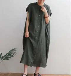 DOORS リネンボタンワンピース