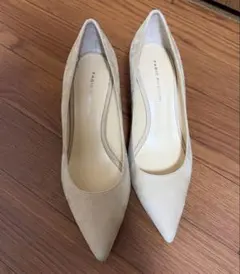 FABIO RUSCONI ベージュ ポインテッドトゥ パンプス