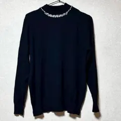 chou chou ビジュー付 ニット M 黒 上品で大人可愛い 秋冬 長袖のサムネイル
