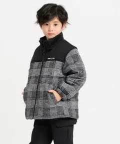 COMME CA ISM チェック柄ダウンジャケット