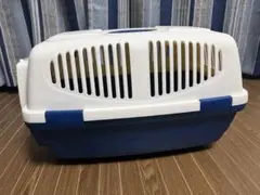 犬用猫用キャリーバッグ ホワイト/ブルー