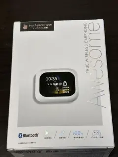 液晶タッチパネル付きワイヤレスイヤホン　Awesome4 ホワイト