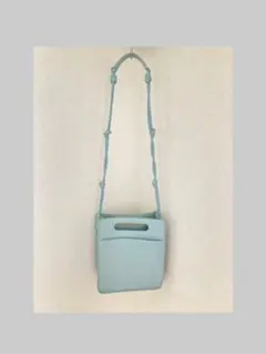 ZARA 2way ミニショルダーバッグ　スクエア　水色