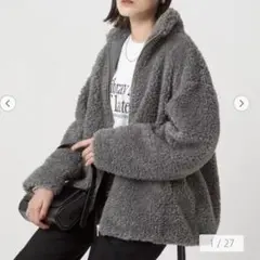 ボア スタンドカラー ブルゾン