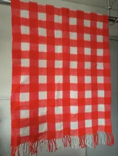 フランシュリッペ　大判ストール　マフラー　チェック柄　赤系