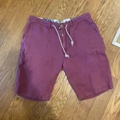 ボルドーカラー リネン　ハーフパンツのサムネイル