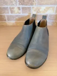 【美品】ビュルデサボン ショートブーツ サイドゴア 青 本革のサムネイル