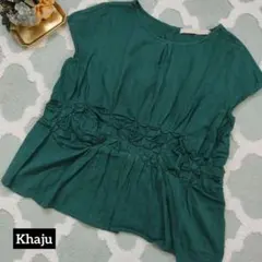 【週末限定値下げ】Khaju　ハンドスモッキングフレンチスリーブブラウスのサムネイル