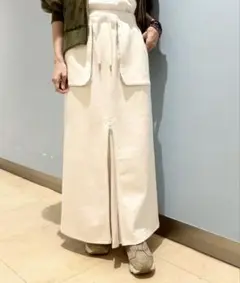 RISLEY Ribbed skirt スウェットスカート　白のサムネイル
