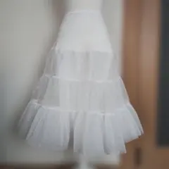 社交ダンス　スカート　白 パニエ