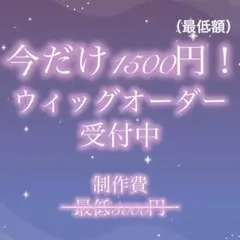 ウィッグオーダー受付中今だけ半額のサムネイル