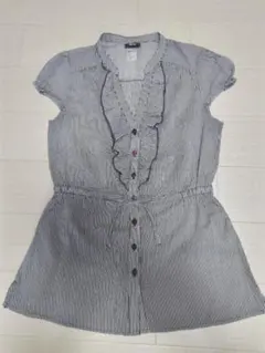 ストライプ フリル 半袖シャツ　H＆М