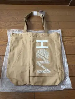【新品】（HeM）キャンバストートバッグ ベージュ ロゴ入りのサムネイル