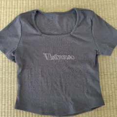 半袖 リブTシャツ ピチT グレー 韓国 グランジ 00s y2k