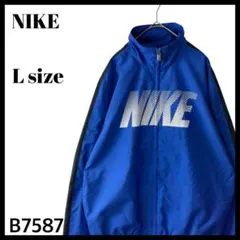 ナイキ ビッグロゴ アームライン ジップアップジャケット ブルゾン 青 メンズL