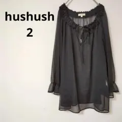 hushush 長袖ブラウス　【2】 シアー　レーヨン混　綿混　大人可愛いのサムネイル