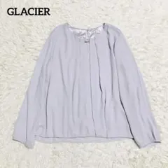 GLACIER グラシア シルバーチャーム　長袖ブラウス ライトグレー　M