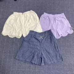 ショートパンツ3点セットまとめ売り　110cm 女の子　キュロット