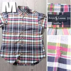 ​【クリーニング済】ラルフローレン 半袖チェックシャツ M インパクト21★美品のサムネイル