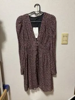 ZARA ザラ　zara 花柄長袖ミニワンピース XSサイズ