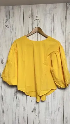 とろみブラウス イエロー M 透け感控えめ