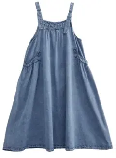 デニムジャンパースカート　フレアシルエット