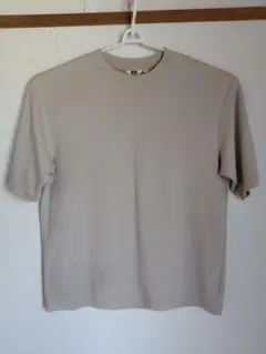 ユニクロU AIRism コットンオーバーサイズTシャツ ベージュ XL