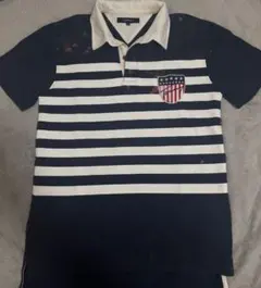 Tommy ストライプポロシャツ アメリカ国旗デザイン
