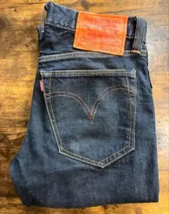 Levi’s 502 リジット濃紺 美品 ペンキアーキュエイトステッチ アメカジ