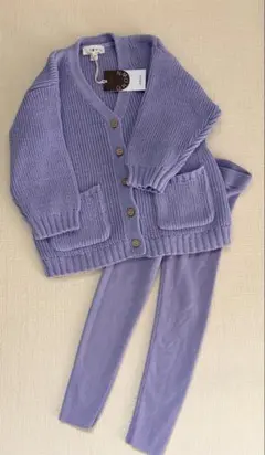 新品GROWN ◆ IRISオーガニックカーディガン＆ニットパンツ　4Y