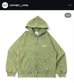 Younger Song ジップパーカー カーキ