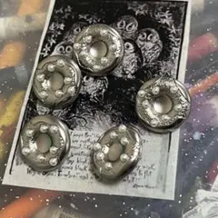 ドーナツ　メタルボタン　シルバー　1.8cm