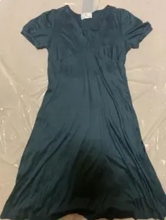 KUMIKYOKU オンワード樫山 ダークグリーン 半袖 ワンピース