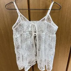 【新品未使用】cpcm 花柄レース ビスチェ 白のサムネイル