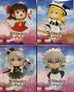 東方 ゆっくり風 フィギュア 博麗霊夢 霧雨魔理沙 魂魄妖夢 十六夜咲夜セット