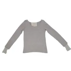 ベージュ系 長袖 カットソー 袖にレースのデザインあり　Mサイズ