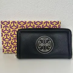 極美品✨TORY BURCH 長財布　アマンダ　レザー　ファスナー　黒のサムネイル
