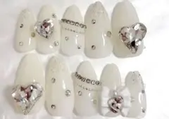 ネイルチップ 韓国 ワンホン ちゅるんネイル 白ホワイト量産型