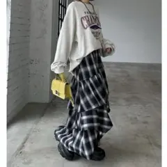 ロングスカート　PAGEBOY ドロティ　フレアスカート　チェック　スカート