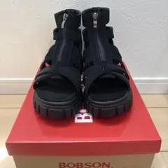 BOBSON フロントジップ 厚底サンダル ブラック Mサイズのサムネイル