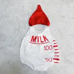 ミルクボトル風ロンパース 帽子 ベビー服 コスプレ 赤ちゃん 70 80 夏