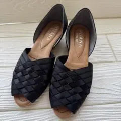 ダイアナ ウェルフィット クロスメッシュサンダル 23cm ブラック