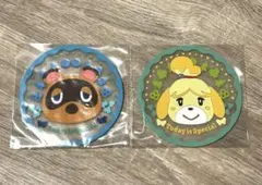 どうぶつの森 クリアラバーコースター 2枚セット　たぬきち　しずえ