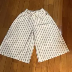 ピンクラテ　ガウチョパンツ　ワイドパンツ　ストライプ　165サイズ